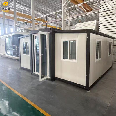 Buy Eco Friendly Prefab Steel Frame House Double Wing Expandable Container House online manufacture