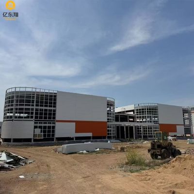 Light Prefabricated Steel Structure Building With Sandwich Panels Wall Construction