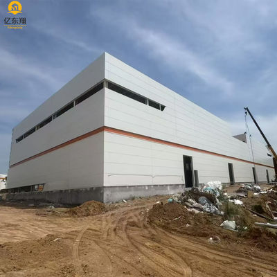 Light Prefabricated Steel Structure Building With Sandwich Panels Wall Construction