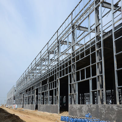 Q235 Construction Pre Fabricated Steel Buildings With Sandwich Panel Roof Cladding