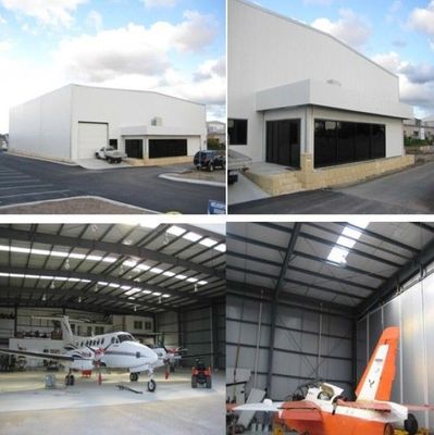 Lightweight Steel Structure Hangar Fireproof Large Span Metal Aircraft Hangars