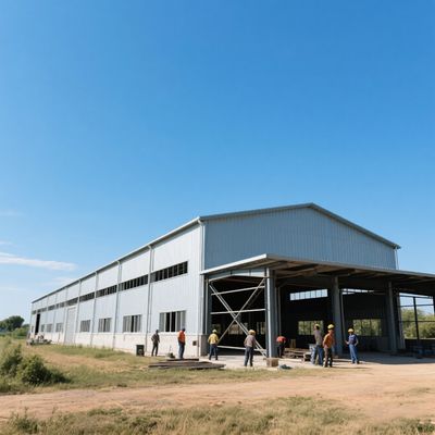 Prefab H-Section Steel Structure Workshop With Bridge Crane Anti-Corrosion