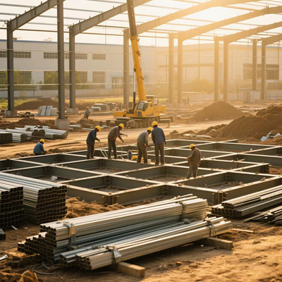 Large Span Residential Steel Construction Prefabricated Structural Steel Portal Frame